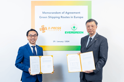 Evergreen Marine And X-Press Feeders Sign MOA For Launch of Green Shipping Routes in Europe